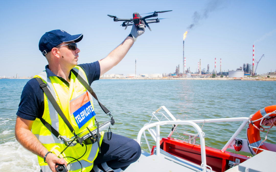 Drone NX70 of the BMPM in marine pollution mission