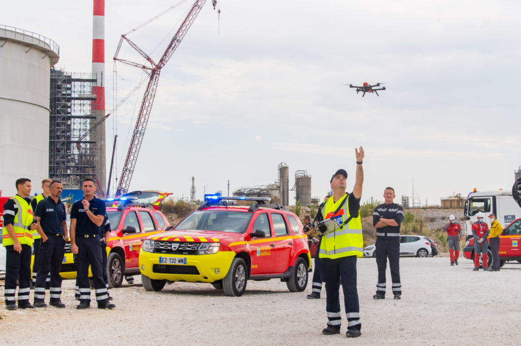 Drone NX70 of the BMPM in intervention on petrochemical site of Fos-sur-Mer